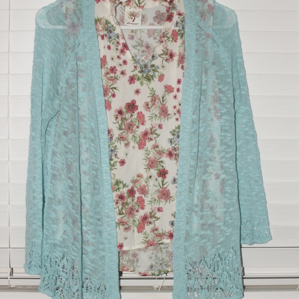Blouse with cardigan